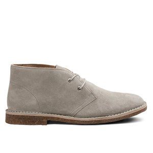 Bashwood Handmade White Suede Leather Chukka Boots For Men